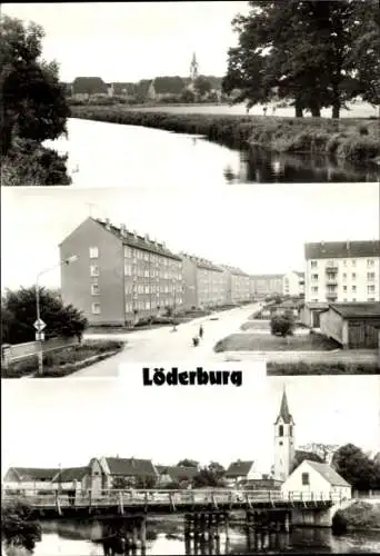 Ak Löderburg Staßfurt im Salzlandkreis, Straße der Einheit, Bodebrücke