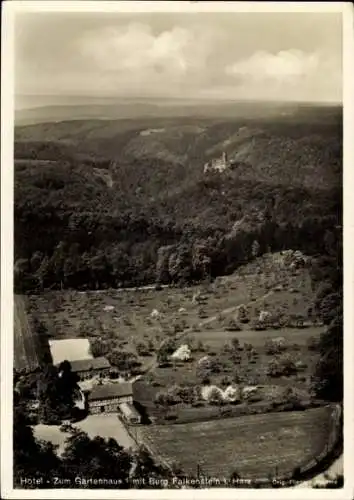 Ak Pansfelde Falkenstein im Harz, Burg Falkenstein, Hotel zum Gartenhaus