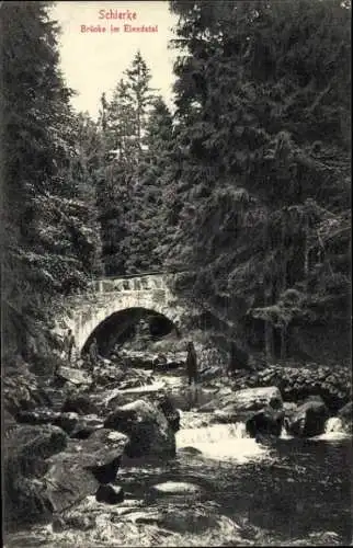 Ak Schierke Wernigerode am Harz, Elendstal, Brücke