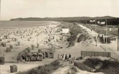 Ak Ostseebad Baabe auf Rügen, Strand, Strandkörbe, Badegäste