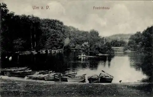 Ak Ulm an der Donau, Friedrichsau, Ruderboote