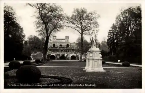 Ak Potsdam Sanssouci, Orangerie, Denkmal Friedrich des Grossen