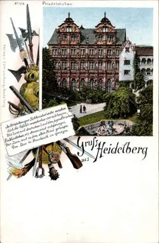 Ak Heidelberg am Neckar, Waffen, Friedrichsbau