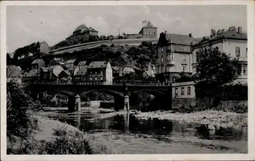 Ak Oberstein an der Nahe, Teilansicht, Brücke