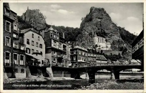 Ak Oberstein an der Nahe, Teilansicht, Felsenkirche