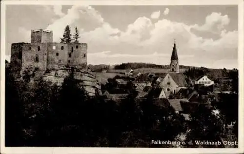 Ak Falkenberg an der Waldnaab Obpf., Teilansicht, Burg