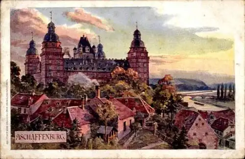Künstler Ak Hock, A., Aschaffenburg Unterfranken Bayern, Schloss Johannisburg