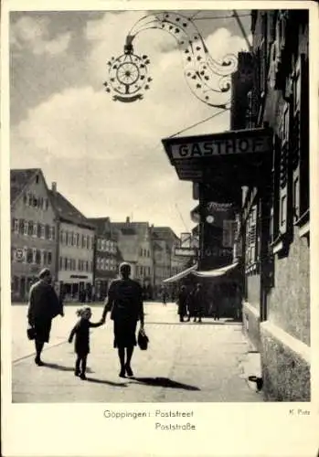 Ak Göppingen in Württemberg, Poststraße, Gasthof