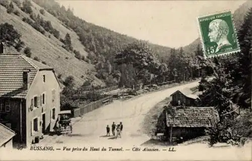 Ak Bussang Vosges, Vue prise du Haut du Tunnel, Cote Alsacien