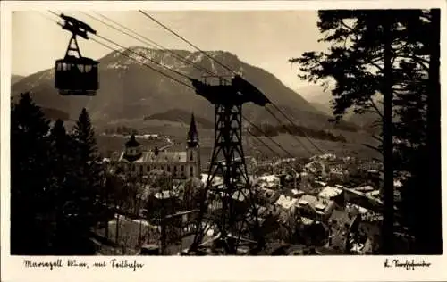 Ak Mariazell Steiermark, Gesamtansicht mit Seilbahn
