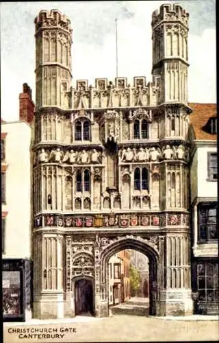 Künstler Ak Canterbury Kent England, Christchurch Gate