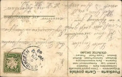 Präge Ak Vergessen kann ich nicht, Frau sitzt traurig am Weg