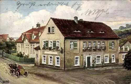 Künstler Ak Thieschitz Gera in Thüringen, Scheffels Gasthof