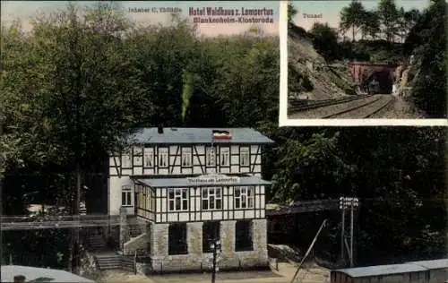 Ak Klosterrode Blankenheim in Sachsen Anhalt, Hotel Waldhaus zum Lampertus, Tunnel