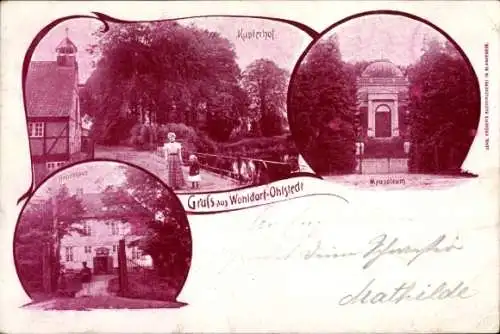 Ak Hamburg Wandsbek Wohldorf Ohlstedt, Kupferhof, Mausoleum, Herrenhaus