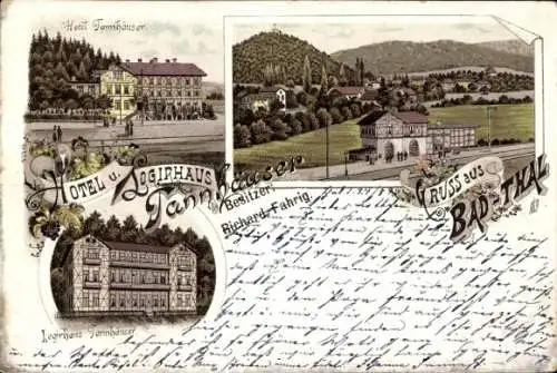 Litho Bad Thal Ruhla in Thüringen, Hotel Tannhäuser, Logirhaus