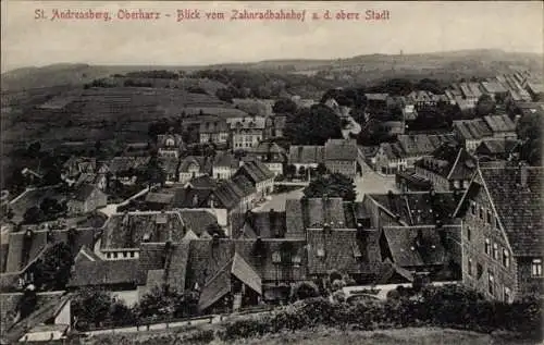 Ak Sankt Andreasberg Braunlage im Oberharz, Gesamtansicht, Zahnradbahnhof