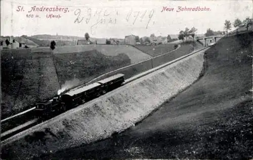 Ak St. Andreasberg Braunlage im Harz, Neue Zahnradbahn