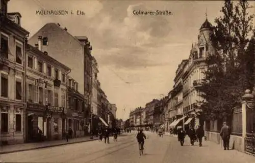 Ak Mulhouse Mülhausen Elsass Haut Rhin, Colmarer Straße