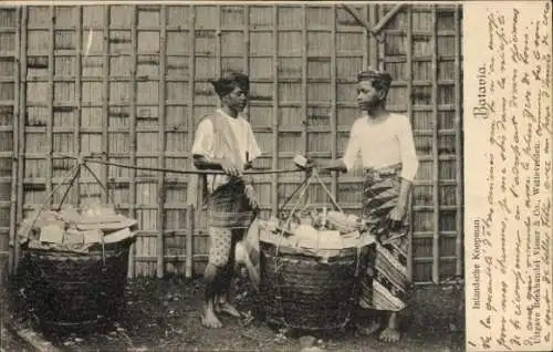 Ak Batavia Jakarta Java Indonesien, Inlandsche Koopmann