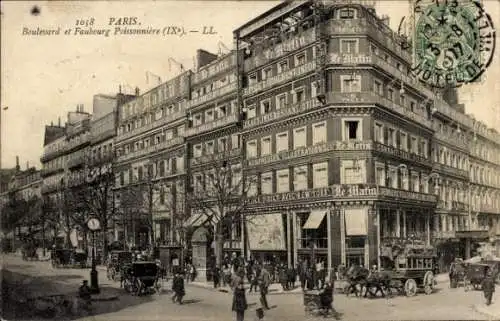 Ak Paris IX, Boulevard und Faubourg Poissonnière