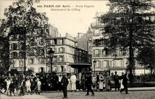 Ak Paris IX, Place Pigalle, Boulevard de Clichy