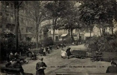 Ak Paris IX, Square Montholon