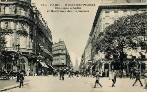 Ak Paris IX., Restaurant Paillard, Chaussee d'Antin, Boulevard des Capucines