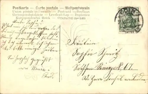 Präge Ak Glückwunsch Neujahr, Jahreszahl 1907, Glücksklee