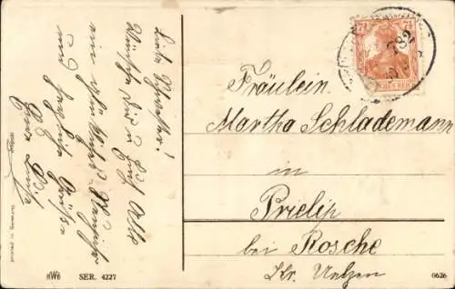 Präge Ak Glückwunsch Neujahr, Glücksklee, Siegel