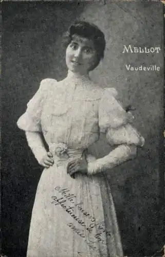 Ak Schauspielerin Mellot Vaudeville, Portrait