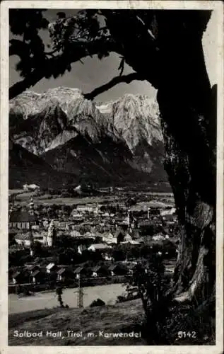 Ak Hall in Tirol, Gesamtansicht, Karwendel