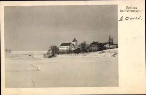 Ak Rathsmannsdorf Windorf in Niederbayern, Schloss im Winter