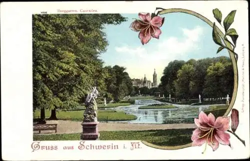 Ak Schwerin in Mecklenburg, Partie im Park