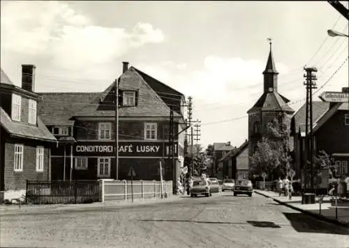 Ak Neustadt am Rennsteig Großbreitenbach in Thüringen, Conditorei Cafe Lusky