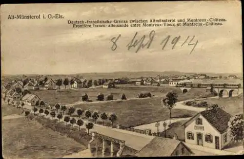 Ak Montreux Vieux Altmünsterol Elsass Haut Rhin, Montreux-Chateau, Deutsch-Französische Grenze