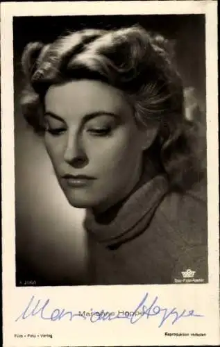 Ak Schauspielerin Marianne Hoppe, Portrait, Tobis Film A 3890/1, Autogramm
