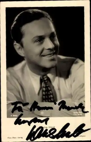 Ak Schauspieler Hans Holt, Portrait, Autogramm