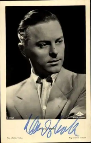 Ak Schauspieler Hans Holt, Wien Film, A 3556 1, Portrait, Autogramm