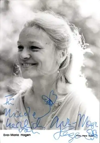 Ak Schauspielerin Eva-Maria Hagen, Portrait, Autogramm