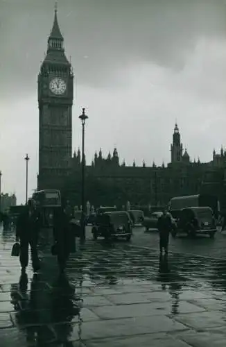 Foto London City, Big Ben, Houses of Parliament, 1957