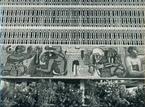 Foto Campeche Mexiko, Mosaik am Regierungspalast, 1975