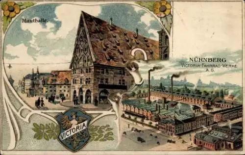 Litho Nürnberg in Mittelfranken Bayern, Victoria-Fahrrad-Werke AG, Mauthalle