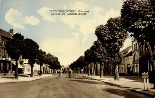 Ak Crécy in Ponthieu Somme, Avenue du General Leclerc