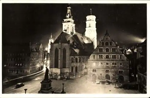 Ak Stuttgart in Baden Württemberg, Schillerplatz, Stiftskirche