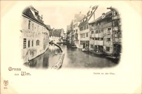 Ak Ulm an der Donau, Blau, Fluss