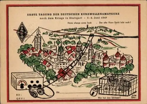 Ak Stuttgart in Württemberg, Erste Tagung der Deutschen Kurzwellenamateure, 7.-8. Juni 1947