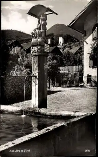 Ak Zirl in Tirol, am Brunnen