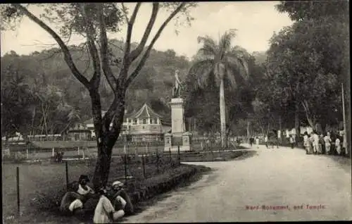 Ak Kandy Sri Lanka Ceylon, Ward Monument und Tempel des Heiligen Zahns