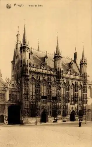 Ak Bruges Brügge Flandern Westflandern, Rathaus